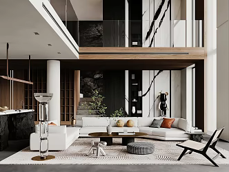 Modern Duplex Living Room Villa 3d model