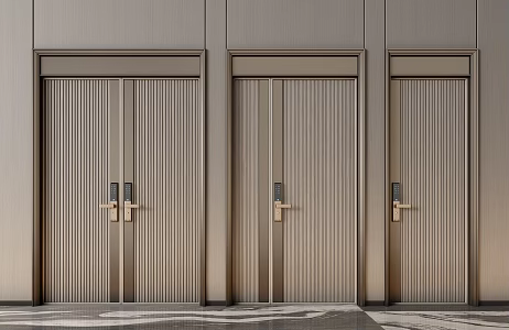 Modern double door mother door entry door bedroom door password door 3d model