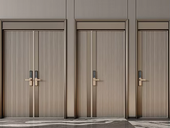 Modern double door mother door entry door bedroom door password door 3d model