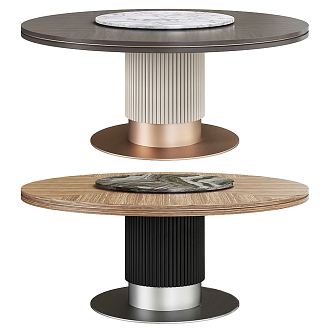 Light Luxury Dining Table Round Dining Table 3d model