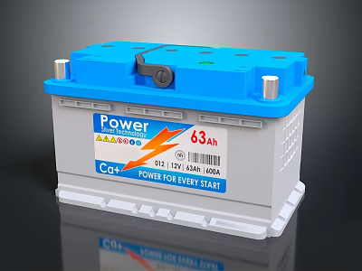 Car Power Battery 63ah 12V Power Delivery Start Reliable Household Electrical Energy Source 3d model