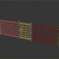 Metal Mesh Fence With Gate And Lock Security Structure Design 3d model