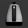 Silver Stainless Steel Electric Kettle With Long Spout And Black Handle