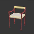 Modern Furniture Chair With White Cushion Backrest And Black Armrests Legs