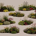 Diverse Garden Flower Combinations With Purple Lavender Yellow Daisies And Green Succulents