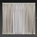 Beige Layered Curtains with Sheer Panels for Modern Living Room
