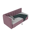 Beige And Pink Sofa Bed Designs With Soft Pillows And Green Blankets