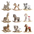 Wooden Rocking Animal Toys For Kids With Soft Plush And Cute Designs