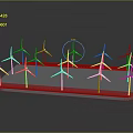 Renewable Energy Wind Turbines Model With Multiple Units On Reflective Platform
