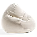 Cozy Brown and White Velvet Bean Bag Chair for Living Room Seating