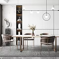 Modern Dining Table and Chair Combination Simple Table and Chair Combination 3d model