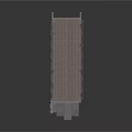 Industrial Metal Ramp Structure With Handrails And Steps