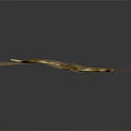 Yellow Brown Snake Lying on Cracked Dry Ground Surface 3d model
