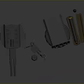 Advanced Weapon Components Featuring Cannon Launcher Ammunition Cylinders And Mechanical Parts