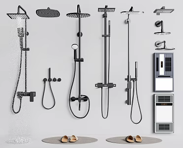 Modern shower faucet combination bath lamp 3d model