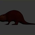 Brown Aquatic Beaver 3D Model With Brown Fur Standing Pose And Neutral Background