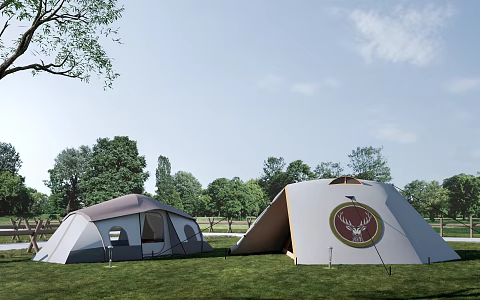 Modern camping tent outdoor tent camp tent 3d model