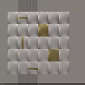 White and Gold Woven Square Wall Decor With Dark Vertical Stripes on Light Background