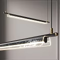 Modern Linear LED Pendant Light With Metal Frame And Bright Illumination For Interior