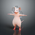 3D Rendered Mouse in Standing Pose With Transparent Helmet and Shoulder Straps