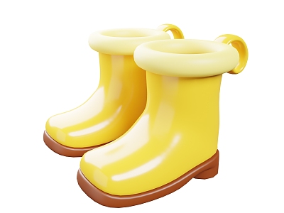 rubber shoes rain shoes cartoon shoes 3d model