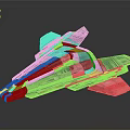Cosmic Space Exploration Futuristic Spacecraft With Silver Gray Body Red Stripes And Detailed Design