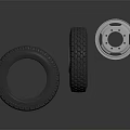 Car Tires With Deep Tread Pattern And Shiny Metal Rim On Reflective Black Surface
