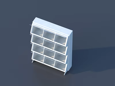 White Display Shelf with Multiple Storage Shelves for Retail Store Merchandise 3d model