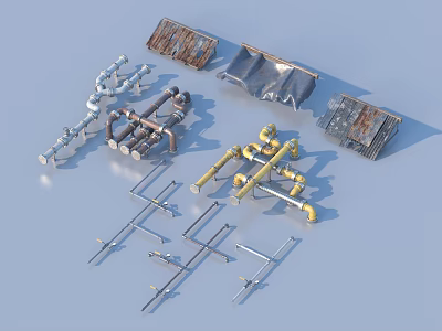 Essential Metal Pipe Fittings And Plumbing Accessories For Home Use 3d model