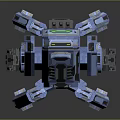 Blue Futuristic Spaceship Model With Detailed Structural Design For Cosmic Exploration