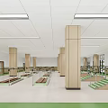 Spacious Indoor Accessible Training Space With Ramps Handrails Green Flooring And Columns