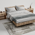 Nordic Double Bed Log Double Bed 3d model