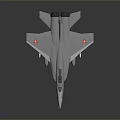 Gray Spacecraft Model With Red Insignia On Wings And Colored Tail Fin For Cosmic Missions