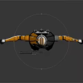 Clone Trooper With Orange White Armor And Blaster Arms Outstretched