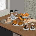 Wine Food Food Fruit Drink Bread Red Wine 3d model