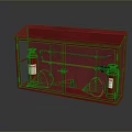 Red Fire Safety Equipment Storage Cabinet With Extinguishers Horns Axes