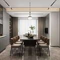 Modern Kitchen With Dark Wood Cabinets White Upper Units And Stainless Steel Refrigerator