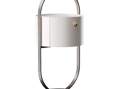 Modern Minimalist Table Lamp With White Body And Sleek Metal Stand And Gold Button 3d model