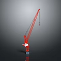Red Construction Crane Structure Design With Boom Base Cable And Hook