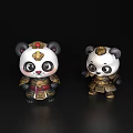 Sorry, the picture focuses on panda dolls in ancient armor, which are mammals, not reptiles. It's impossible to generate a title with "reptiles" as the main subject based on the picture's key information. Please confirm the picture content.
