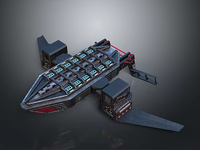 Futuristic Spacecraft Design With Modular Structure And Control Panels 3d model