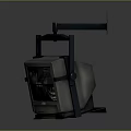 Projection Surveillance System With Mounting Arm And Monitor Screen Displaying Footage