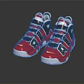 Red White Black High Top Sneakers With Strap Design And Structured Sole