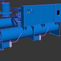Jinyu Large Blue Industrial Refrigeration Chiller Unit With Pipeline And Shell Structure