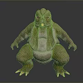 Fantasy Creature Character Design With Green Yellow Skin Muscular Limbs And Sharp Claws