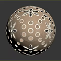 Pink Bird Egg With Intricate Cut Out Flower And Circle Patterns On Shell Design 3d model