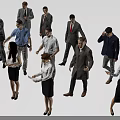 Group of diverse people in business attires standing with different poses