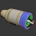Aerospace Merlin Rocket Engine With Blue And White Propulsion Design For Space Technology