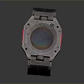 Stylish Modern Wristwatch With Square Metal Case Colorful Dial And Dark Strap