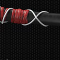 Traditional Sword With Black Scabbard Red White Cord Wrap Gold Handle And Silver Blade